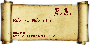 Róza Márta névjegykártya